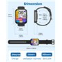 RUIMEN Montre Connectée Homme Femme Smartwatch Appel Bluetooth Montre Sport Podometre Cardiofrequencemetre Oxymetre Multisport p