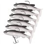 Vesaneae 6pcs Leurres Souples de Pêche, Leurres de Pêches 3D Artificielles à Aspect Réaliste, Appâts de Pêche Souples en Caoutch