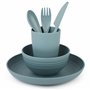 Belle Vous Kit Vaisselle Camping - Set Pique Nique 4 Pièces Vaisselle Plastique Reutilisable avec Assiette Bol Tasse et Couverts