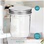 BELLE VOUS Lot de 12 Pots de Yaourt en Verre avec Couvercle en Métal - Pots de Yaourt 200ml - Pot en Verre pour Conservation des