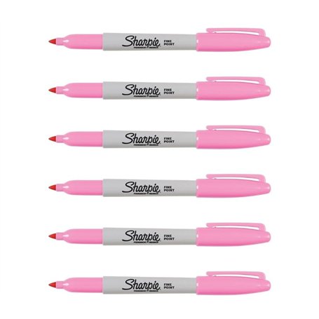 Sharpie Marqueurs permanents Pointe fine | Rose | 6 comptes