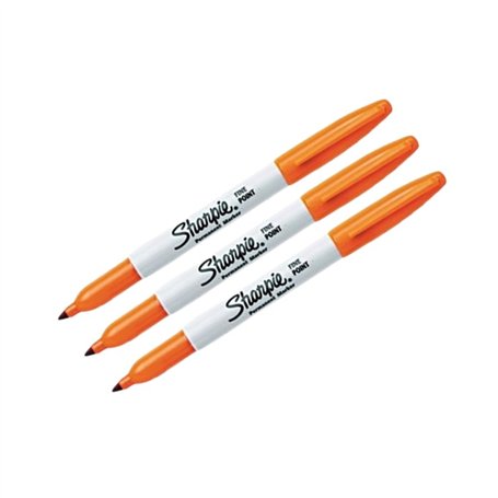 Sharpie Lot de 3 marqueurs permanents à pointe fine Orange