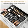 Euqvunn Range Couverts pour Tiroir, Plateau d'Ustensiles Extensible pour Tiroir avec 9 Compartiments, 2 Blocs Amovibles pour Cou