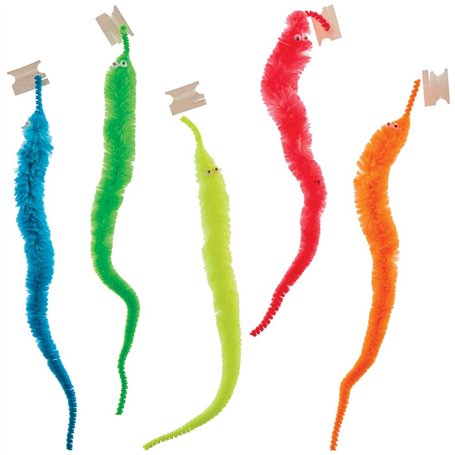 Baker Ross FN151 Fuzzy Spiral Worms - Lot de 5