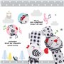 brunoko Chaussettes bébé ensemble de chaussettes hochet et bracelets pour bébé 3 en 1 - Jouets pour bébés de 0 à 12 mois - Chaus