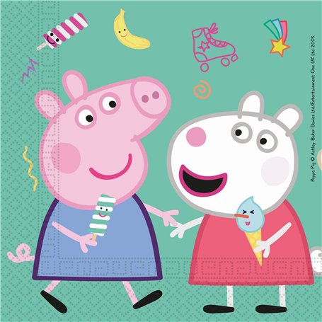 Procos Lot de 20 serviettes en papier Peppa Pig 33x33 cm multicolore taille unique 91034