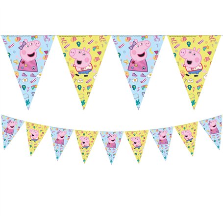Procos 1 guirlande fanions Peppa pig multicolore taille unique