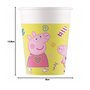Procos FSC® Mix 93471 Lot de 8 gobelets jetables en papier pour fête d'anniversaire d'enfant Motif Peppa Pig Capacité max. 200 m