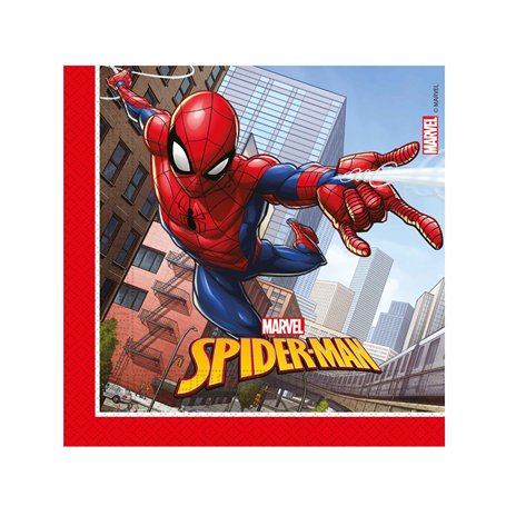 Procos- Folat Serviettes Ultimate Spider Crime Fighter 33x33cm-20 pièces