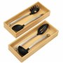 Winter Shore Rangement Couvert en Bambou [Lot de 2] - Range Couvert Tiroir Empilable pour Cuisine & Garde-Manger - Boite Rangeme
