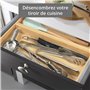 Winter Shore Rangement Couvert en Bambou [Lot de 2] - Range Couvert Tiroir Empilable pour Cuisine & Garde-Manger - Boite Rangeme