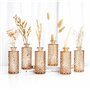 Winter Shore Vase Decoratif Ambre avec Motifs Diamant (Lot de 6) - Vase Fleur & Herbe de Pampa - Vase Vintage pour Décoration de