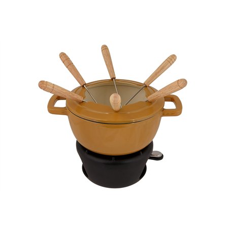 Cosy & Trendy Service à fondue en fonte "FONTESTIC" 6 personnes- Amber Gold-D18 Cm