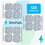 StimPads - 12 Électrodes 40x40mm avec Connecteur à Broche 2mm - Excellente Adhérence et Conductivité - Électrodes de Haute Quali