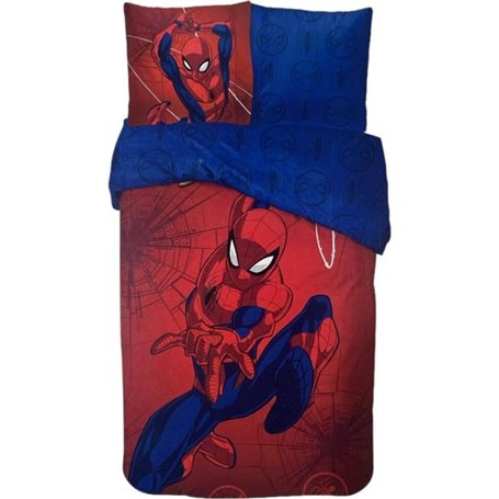 arlis Parure de Couette Spiderman Marvel - 1 Housse de Couette 140x200 + 1 taie 63x63cm (Parure de lit Spiderman - C)