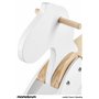 Mamabrum Cheval à Bascule en Bois - Jouet Balançoire Blanc Classique pour Enfants 1+ an, Design Minimaliste, Siège Sécurisé 70 c