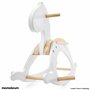 Mamabrum Cheval à Bascule en Bois - Jouet Balançoire Blanc Classique pour Enfants 1+ an, Design Minimaliste, Siège Sécurisé 70 c