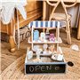 mamabrum Magasin en Bois pour Enfants, Pliable, café pour Enfants et pâtisserie avec Accessoires Inclus (crème glacée, Biscuits,