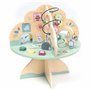 mamabrum Table d'apprentissage en Bois, Arbre Multifonctionnel avec Boucle de Moteur, Trieur Formes, Abaque, Horloge - Jouet Édu