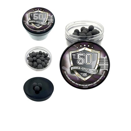 Rubber-Steel Balls in 50 Caliber 100 pcs Hard Mix Rubber Steel Balls Paintballs Reballs Resuable Projectiles Powerballs for Self