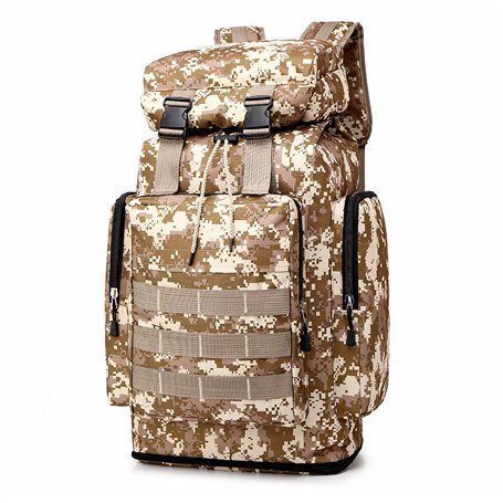Retoo Sac à Dos Style Militaire 50L Grand Volume Sac à Dos Multifonction pour École Trekking Randonnée Camping Voyage Pêche Esca