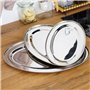Lot de 3 plateaux de service ovales en acier inoxydable argenté