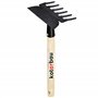 KOTARBAU® Râteau avec Houe Double Binette à 3 Dents avec Manche en Bois 33 cm Outil de Jardinage