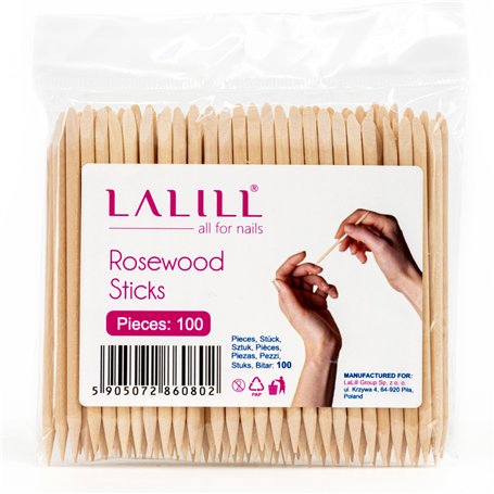 LALILL Bâtonnets en Bois 100 Pièces - Pousse Cuticules - Bâtonnets en Bois Orange pour Manucure
