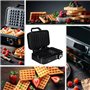 ADLER EUROPE Mini Gaufrier 2000W – Gaufrier Compact avec Revêtement Antiadhésif – Température Réglable – Gauffre Prépare 2 Grand