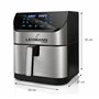 Lehmann Friteuse à air chaud XXL 1800 W, friteuse sans huile 8L avec jusqu'à 10 programmes, Air Fryer avec écran tactile LED num