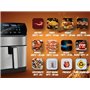 Lehmann Friteuse à air chaud XXL 1800 W, friteuse sans huile 8L avec jusqu'à 10 programmes, Air Fryer avec écran tactile LED num