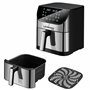 Lehmann Friteuse à air chaud XXL 1800 W, friteuse sans huile 8L avec jusqu'à 10 programmes, Air Fryer avec écran tactile LED num