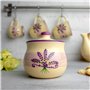 City to Cottage | Sucrier Pot de sucre | beige à motif lavande en céramique avec couvercle fait et peint à la main