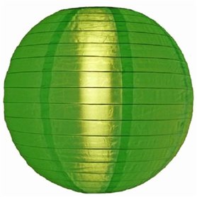 5 x Lampion vert de nylon 35 cm