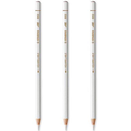 STABILO All Lot de 3 crayons à papier effet aquarelle Blanc
