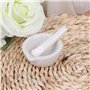 KINTRADE Mortier et pilon en porcelaine blanche polie – 5,8 cm de diamètre pour broyer les épices, les herbes et les médicaments