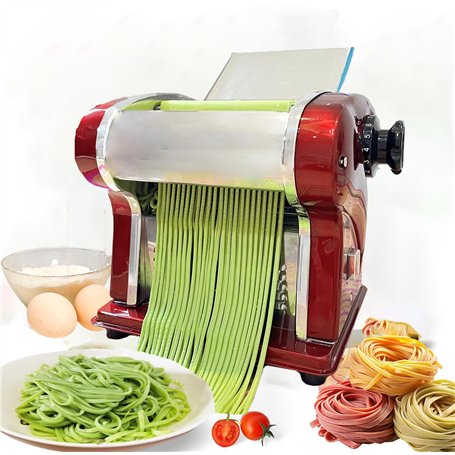 Machine à Pâtes Électrique avec Rouleau à Pâtes et Double Lame en Acier Inoxydable