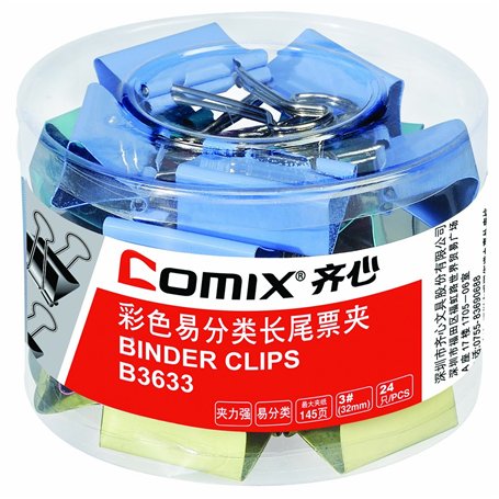 Comix B3633 Lot de 24 pinces à dessin 32 mm