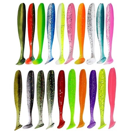 Lot de 20 leurres de pêche en Plastique Souple leurres respectueux de l'environnement de pêche leurres Kit