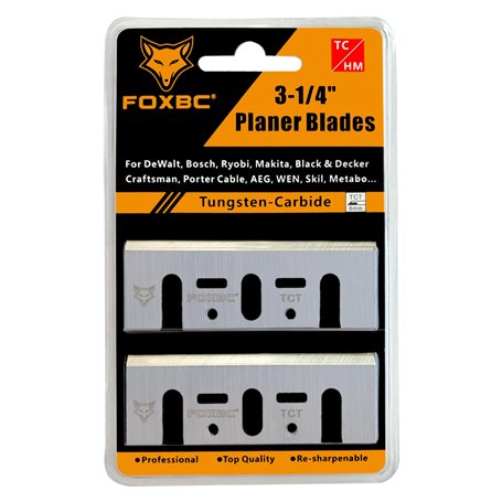 FOXBC Lames de raboteuse en carbure TCT de 3-1/4 pouces 82 mm de remplacement pour Makita N1900B