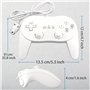 OSTENT Manette classique Filaire Pro Gamepad Joystick pour Console de jeux vidéo pour Wii Remote, Couleur Blanc