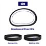 Create idea 2pcs HTD201-3M Courroie d'entraînement Rabot en Caoutchouc 2610389040 Compatible pour 1500 1500H