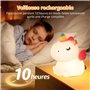 YISSVIC Veilleuse Bébé Enfant Rechargeable 7 Couleurs LED 3 Niveau Luminosité Veilleuse Licorne Filles Tactile Silicone Cadeau N