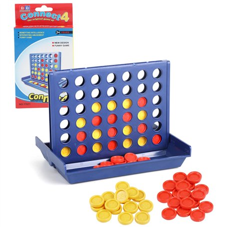DERAYEE Puissance 4 - Jeux de Voyage et de Poche - Jeu Portable Amusant pour 2 Joueurs à Partir de 6 Ans(Bleu)