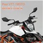 Rétroviseurs Latéraux de Moto, Lot de 2 Rétroviseurs Moto Universels avec Embouts de Guidon 7/8", 5 Boulons Filetés 10mm et 8mm 
