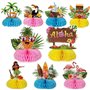 GEBETTER 9Pcs Centre de Table en Nid d’Abeille Décoration Accessoire Hawaïenne Luau pour Fête Tropicale Plage