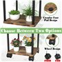 GBLAVM Étagère Plantes en Bois à 5 Niveaux, Support Plantes Interieur avec Roues Amovibles, Porte Plante Multicouche Étagère pou