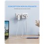 LENCENT Prise USB Secteur Chargeur, Multiprise Murale 6 en 1 avec 2 Sorties AC,1 Type C et 3 USB Multiprise duex Prise Française