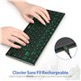 Rii X9 Clavier Bluetooth | sans Fil RGB | Rechargeable | Étui Aluminium | Compatible iPad 10th, Pro, Mini, Air, Tablettes, Surfa