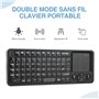 Rii Mini Clavier Wireless (AZERTY) français USB 2.4 GHz + Bluetooth, Ergonomique sans Fil avec Touchpad - Pour Smart TV, mini PC
